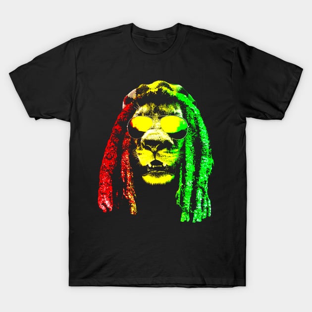 Reggae Rasta Lion T-Shirt by robotface